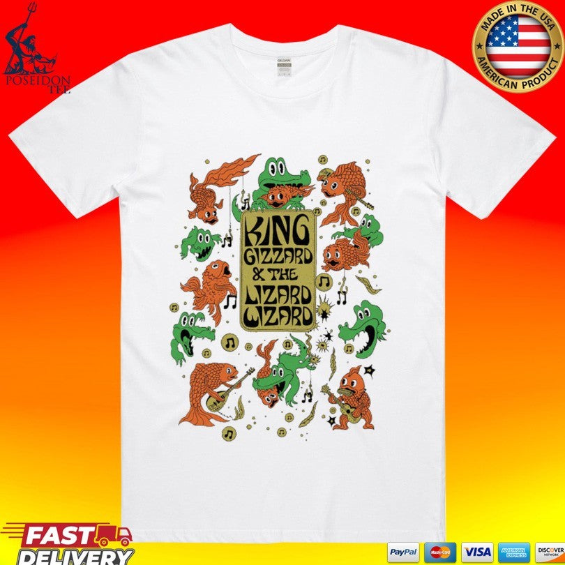 King Gizzard And The Lizard Wizard Fishie Hooks - Adult & Kids T-Shirts, Sweatshirts & Hoodies apparel design preview 1