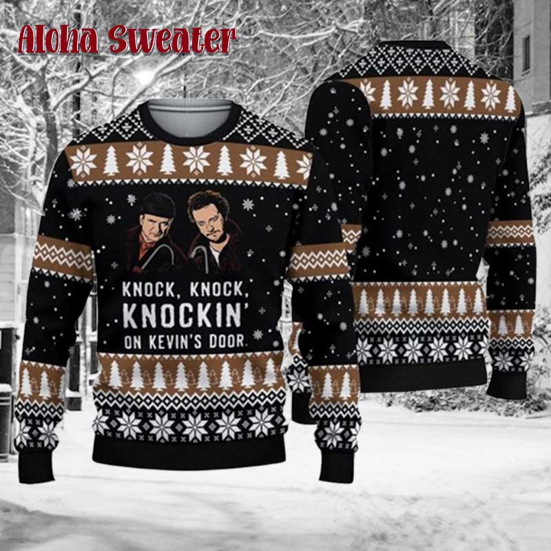 Knock Knockin On Kevin’s Door Home Alone Ugly Christmas Sweater - Holiday Gift product image