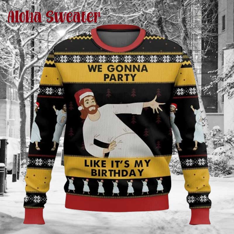 Noel Birthday Boy Jesus Ugly Christmas Sweater - Holiday Gift product image 3