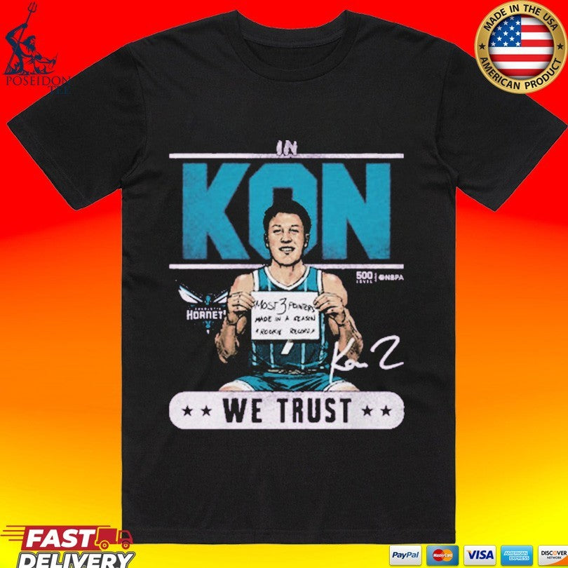 Kon Knueppel Charlotte Hornets Rookie Record We Trust - Adult & Kids T-Shirts, Sweatshirts & Hoodies apparel design preview 1