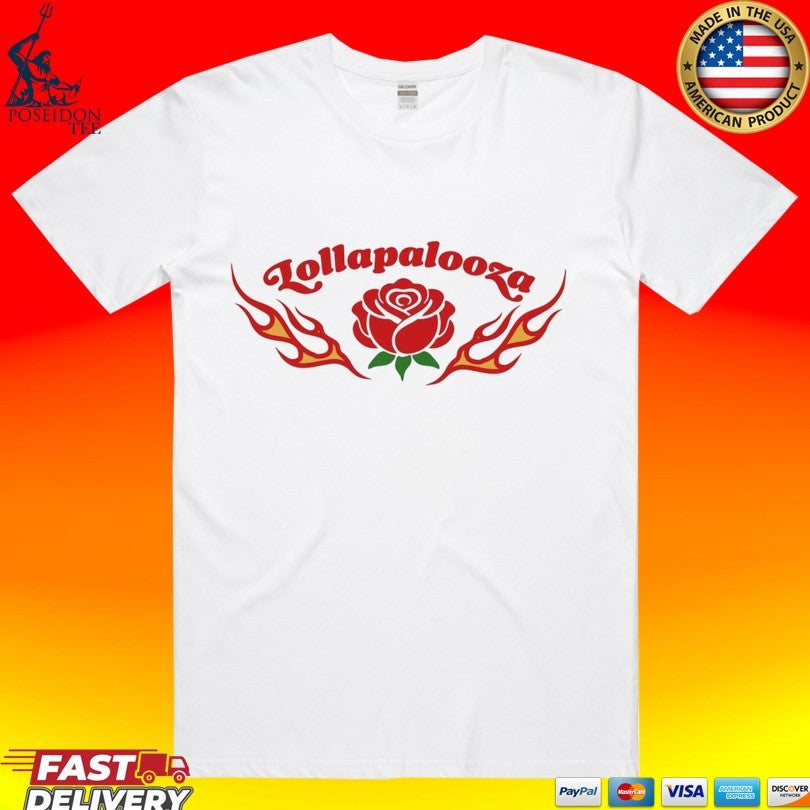 Lollapalooza Women's Rose And Flame - Adult & Kids T-Shirts, Sweatshirts & Hoodies apparel design preview 1