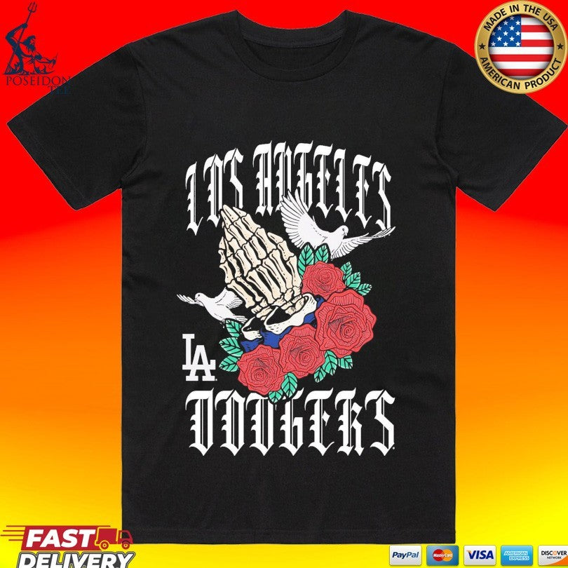 Los Angeles Dodgers Gothic Bloom - Adult & Kids T-Shirts, Sweatshirts & Hoodies apparel design preview 1