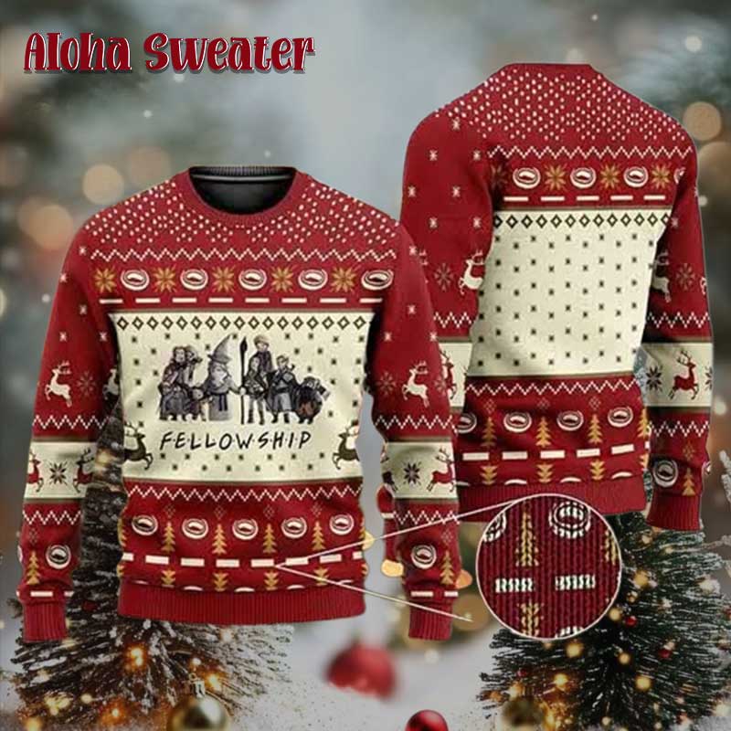 Lotr The Lord Of The Rings Fellowship Ugly Christmas Sweater - Holiday Gift product image