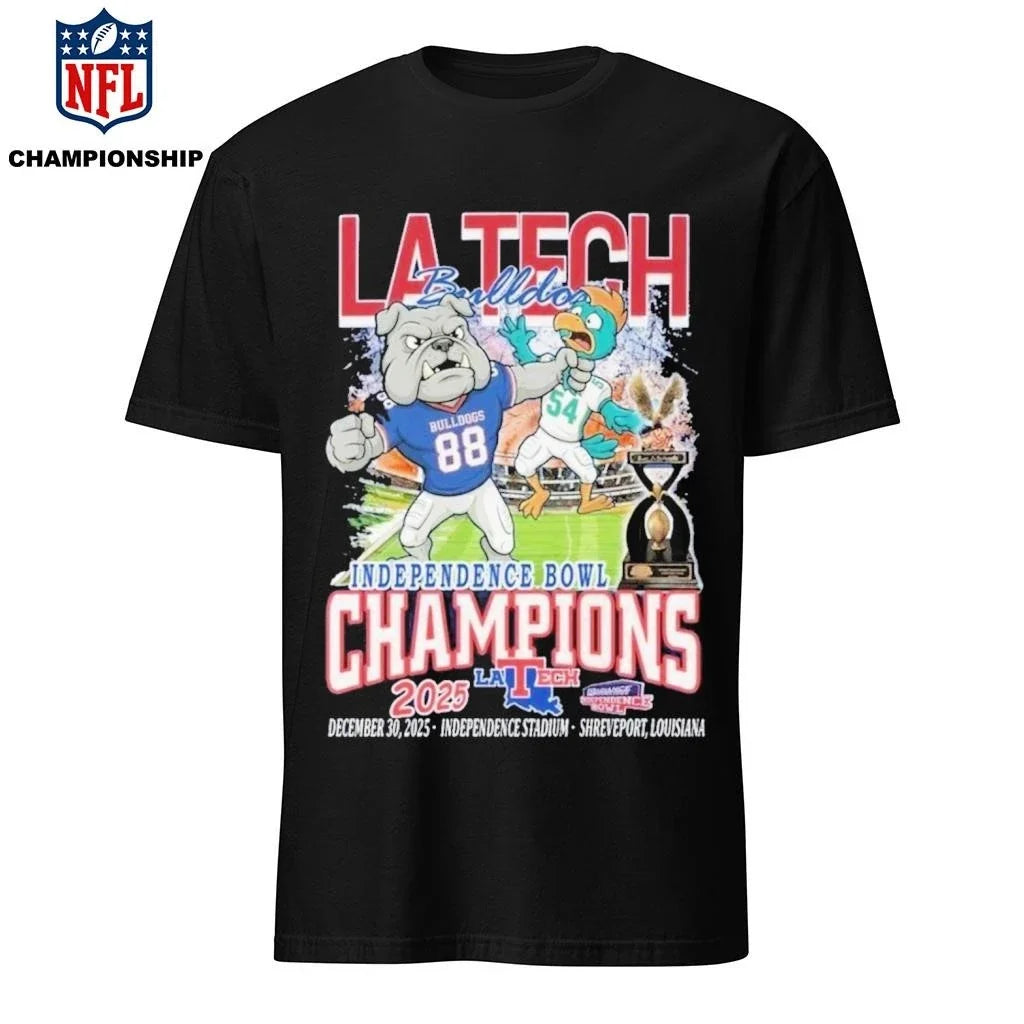 Louisiana Tech Bulldogs Independence Bowl 2025 - Adult & Kids T-Shirts, Sweatshirts & Hoodies apparel design preview 1
