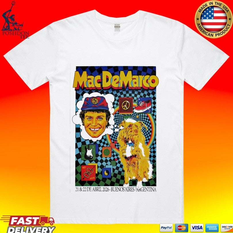 Mac Demarco Buenos Aires Argentina 4 21-4 22 2026 - Adult & Kids T-Shirts, Sweatshirts & Hoodies apparel design preview 1