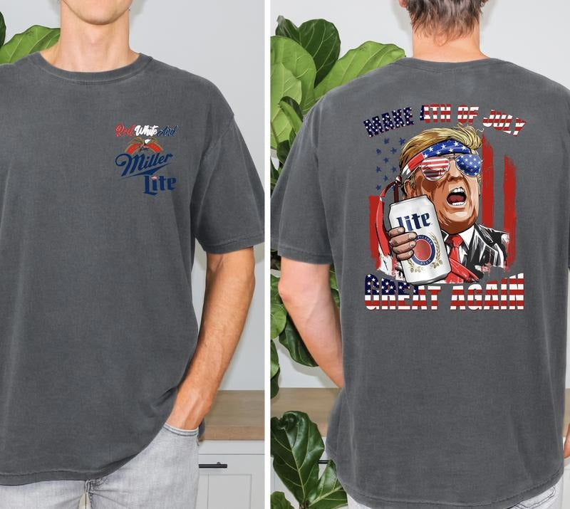 Make 4th July Great Again Cotton Man - Adult & Kids T-Shirts, Sweatshirts & Hoodies apparel design preview 1