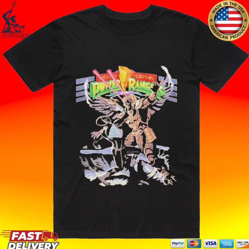 Mammoth Battle Mighty Morphin Power Rangers - Adult & Kids T-Shirts, Sweatshirts & Hoodies apparel design preview 1