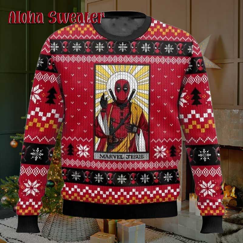 Titanic Version Deadpool And Wolverine Ugly Christmas Sweater - Holiday Gift product image 5