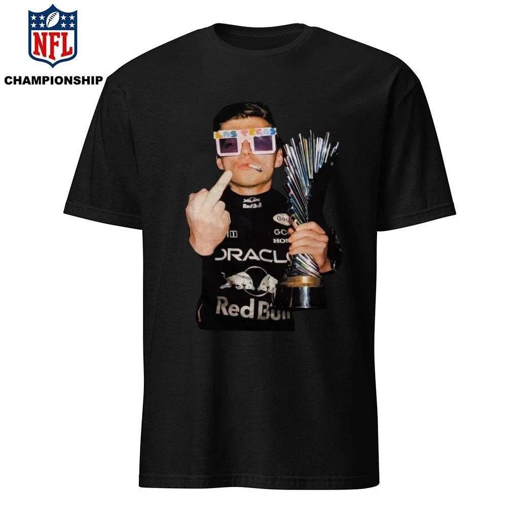 Max Verstappen Holding Trophy Middle Finger - Adult & Kids T-Shirts, Sweatshirts & Hoodies apparel design preview 1
