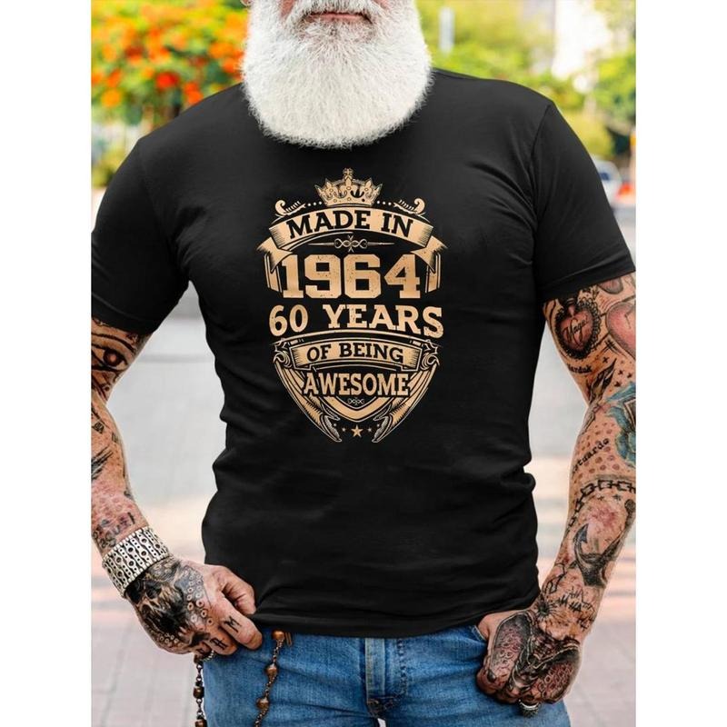 MADE 1964 60 YEARS Print Comfy Casual Fit Summer Tops - Adult & Kids T-Shirts, Sweatshirts & Hoodies apparel design preview 1