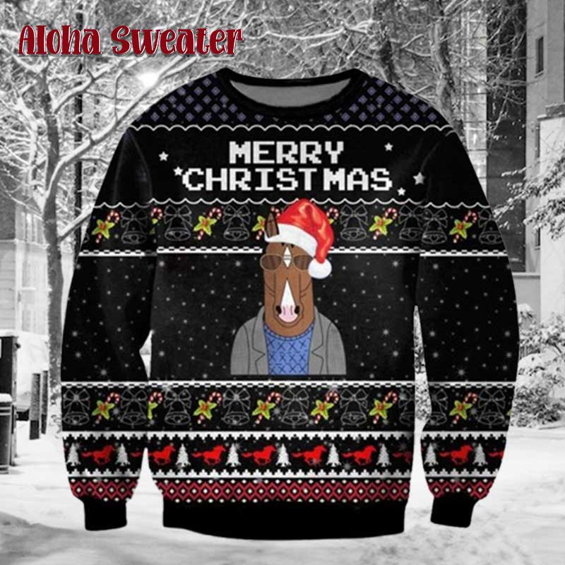 Merry Christmas Bojack Horseman Ugly Christmas Sweater - Holiday Gift product image