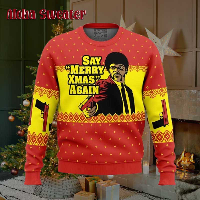 Love This Song Pulp Fiction Ugly Christmas Sweater - Holiday Gift product image 2