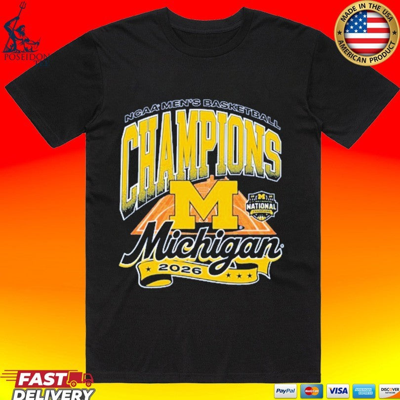 Michigan Wolverines 2026 Men's Basketball National - Adult & Kids T-Shirts, Sweatshirts & Hoodies apparel design preview 1