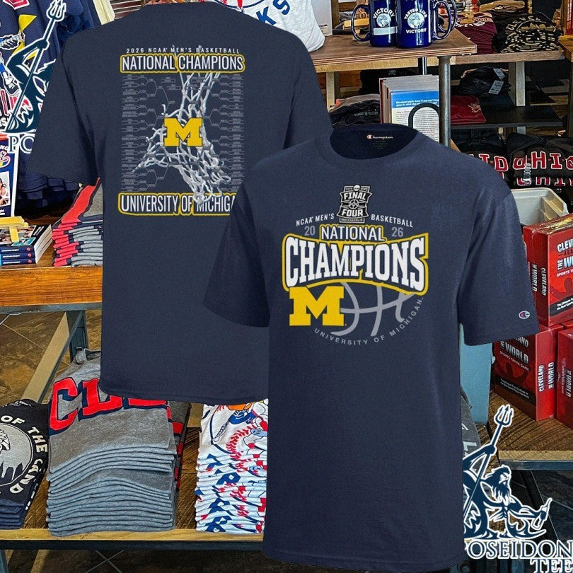 Michigan Wolverines Champion Youth 2026 NCAA Men's - Adult & Kids T-Shirts, Sweatshirts & Hoodies apparel design preview 1