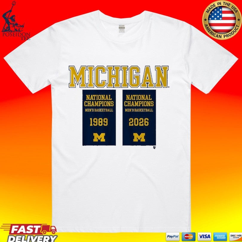 Michigan Wolverines MBB 1989 2026 National Champions - Adult & Kids T-Shirts, Sweatshirts & Hoodies apparel design preview 1