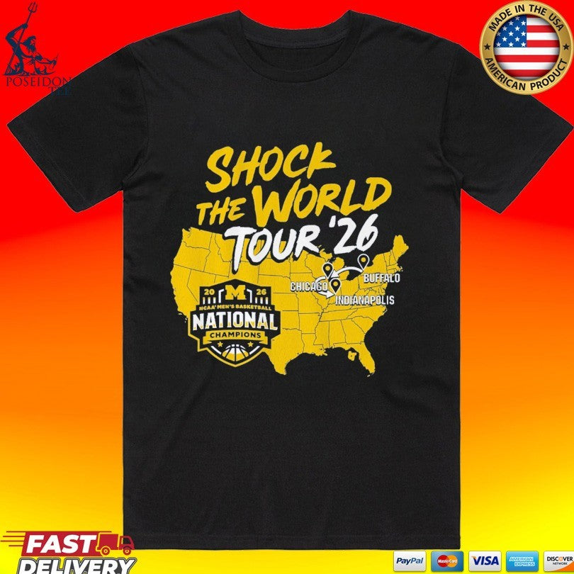 Michigan Wolverines Mbb 2026 National Champions Shock - Adult & Kids T-Shirts, Sweatshirts & Hoodies apparel design preview 1