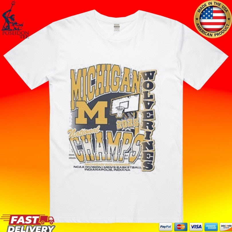 Michigan Wolverines Men's Basketball National - Adult & Kids T-Shirts, Sweatshirts & Hoodies apparel design preview 1