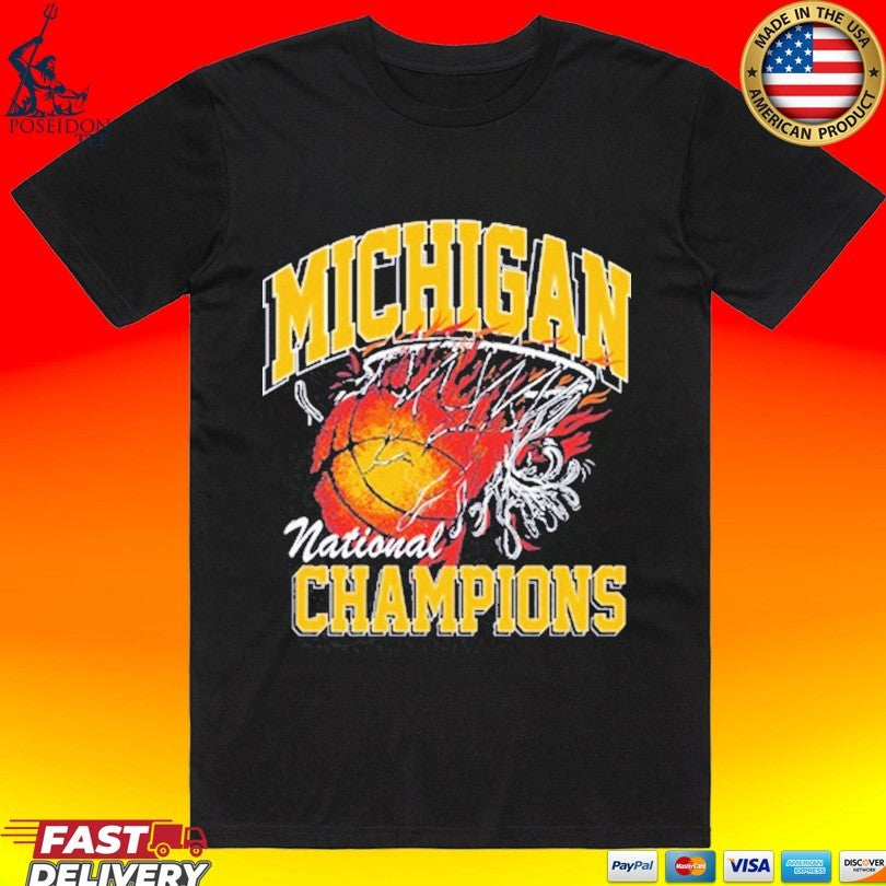 Michigan Wolverines National Champions Flame - Adult & Kids T-Shirts, Sweatshirts & Hoodies apparel design preview 1