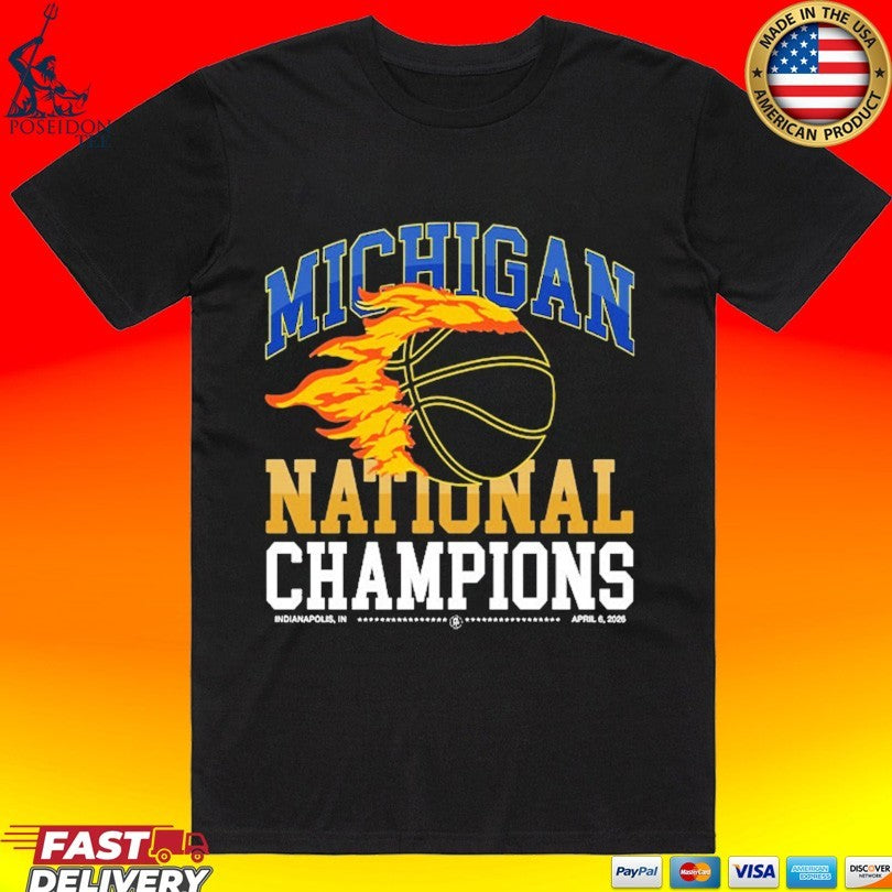 Michigan Wolverines National Champions Flames - Adult & Kids T-Shirts, Sweatshirts & Hoodies apparel design preview 1