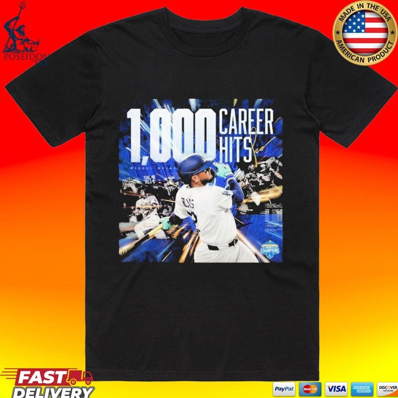 Miguel Rojas 1000 Career Hits Dodgers - Adult & Kids T-Shirts, Sweatshirts & Hoodies apparel design preview 1