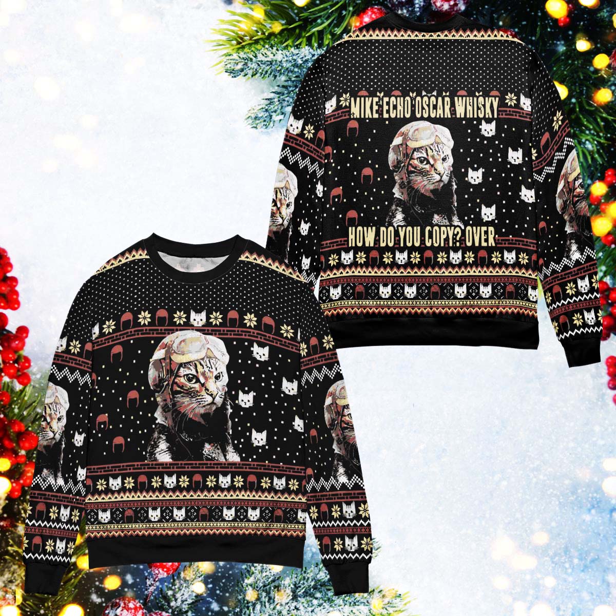 Mike Oche oscar whisky 3D Christmas Sweater - Holiday Gift product image