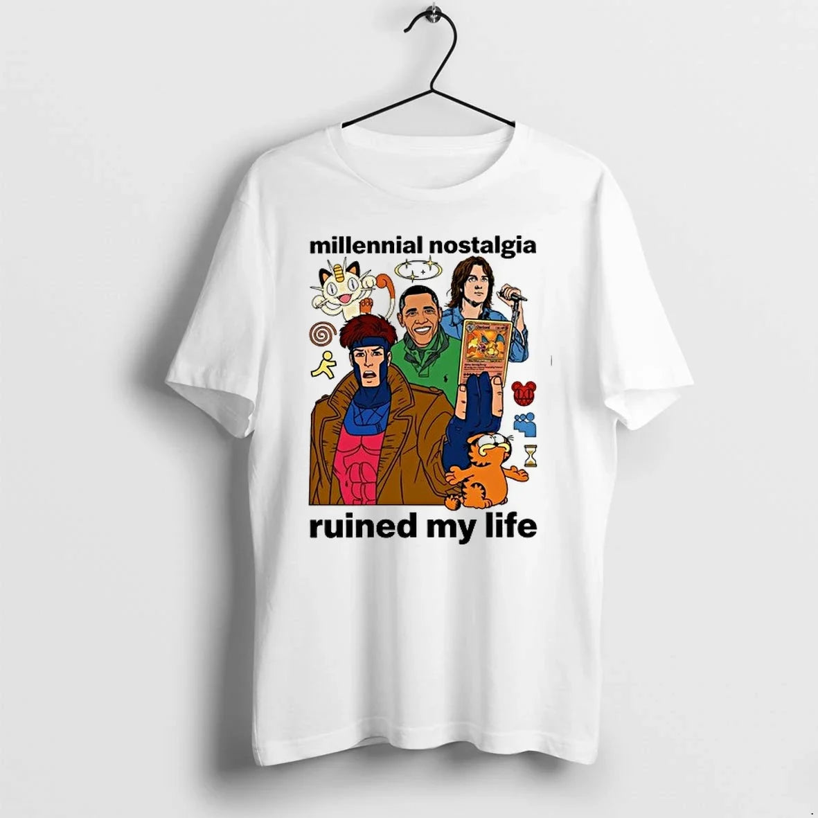 Milennial Nostalgia Ruined My Life Cartoon 0 Sweater - Adult & Kids T-Shirts, Sweatshirts & Hoodies apparel design preview 1