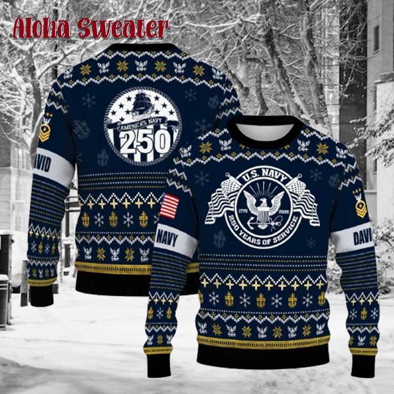 Military Ranks Us Air Force Ugly Christmas Sweater - Holiday Gift product image 2