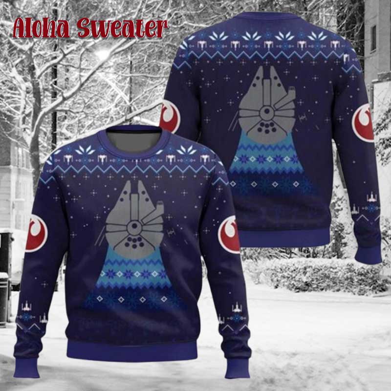Millennium Falcon Holiday Ugly Christmas Sweater - Holiday Gift product image