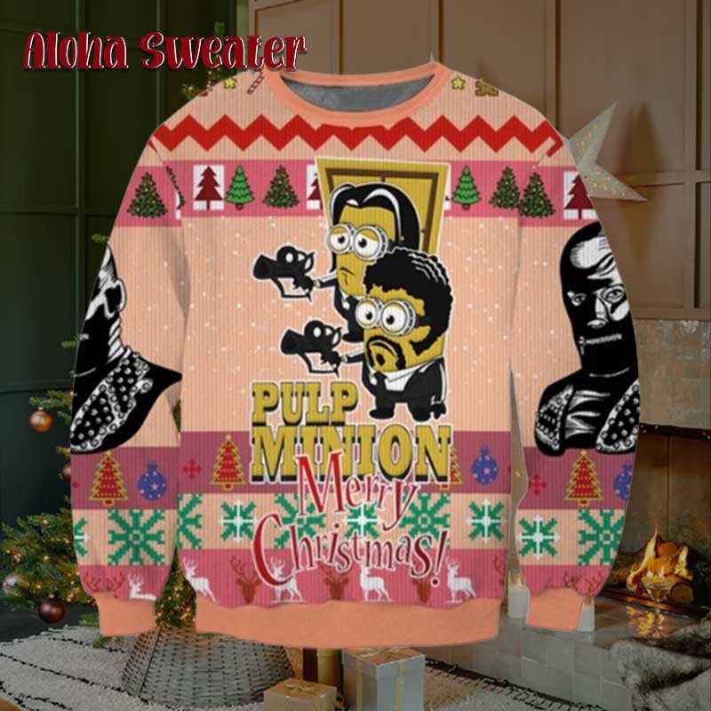 Merry Xmas Again Pulp Fiction Ugly Christmas Sweater - Holiday Gift product image 2