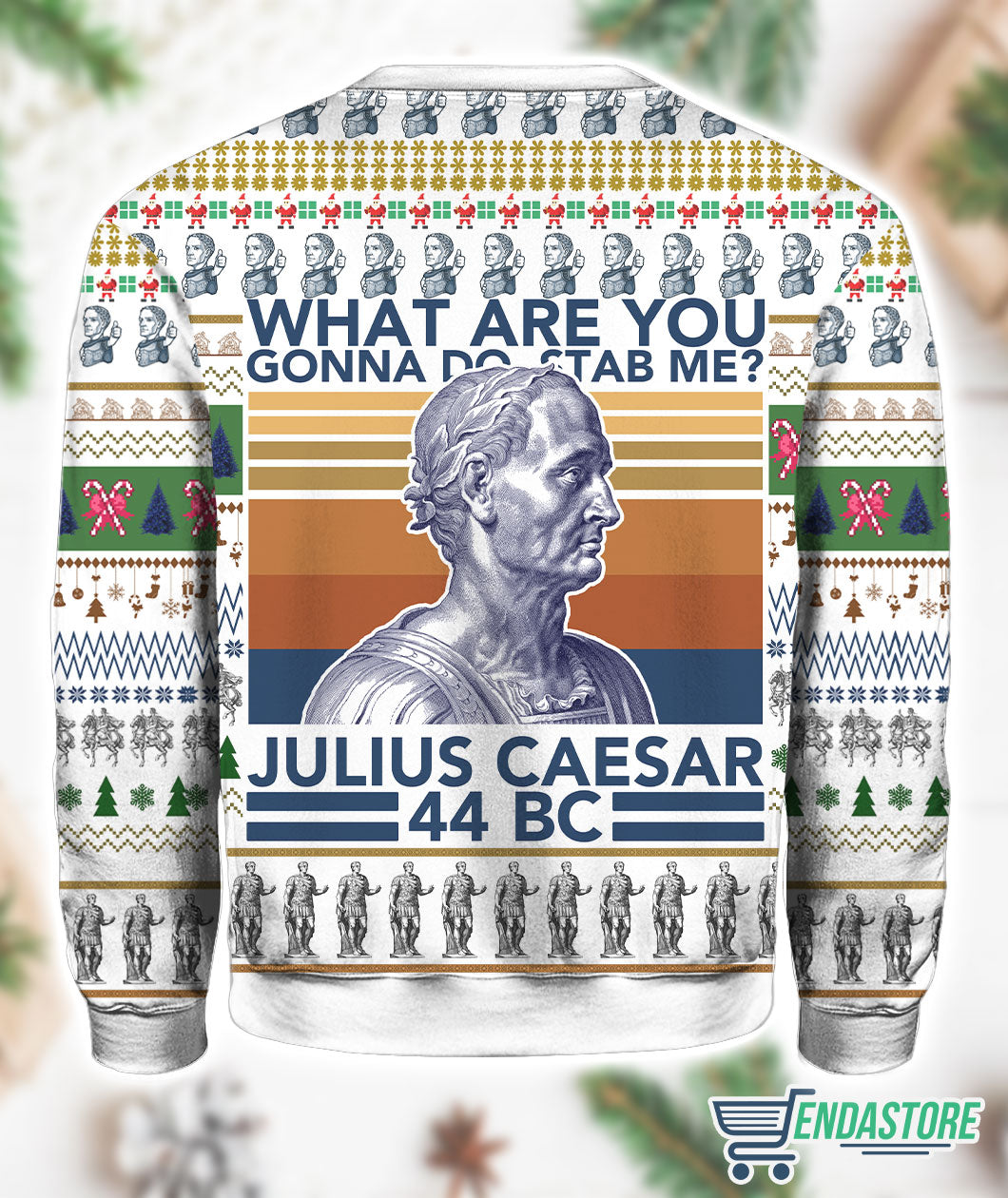 Julius Caesar 3D Ugly Christmas Sweater - Holiday Gift product image 3