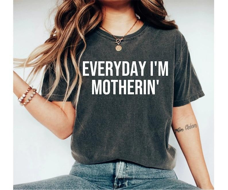 Mom Funny Baby Shower Sayings Mama OK - Adult & Kids T-Shirts, Sweatshirts & Hoodies apparel design preview 1