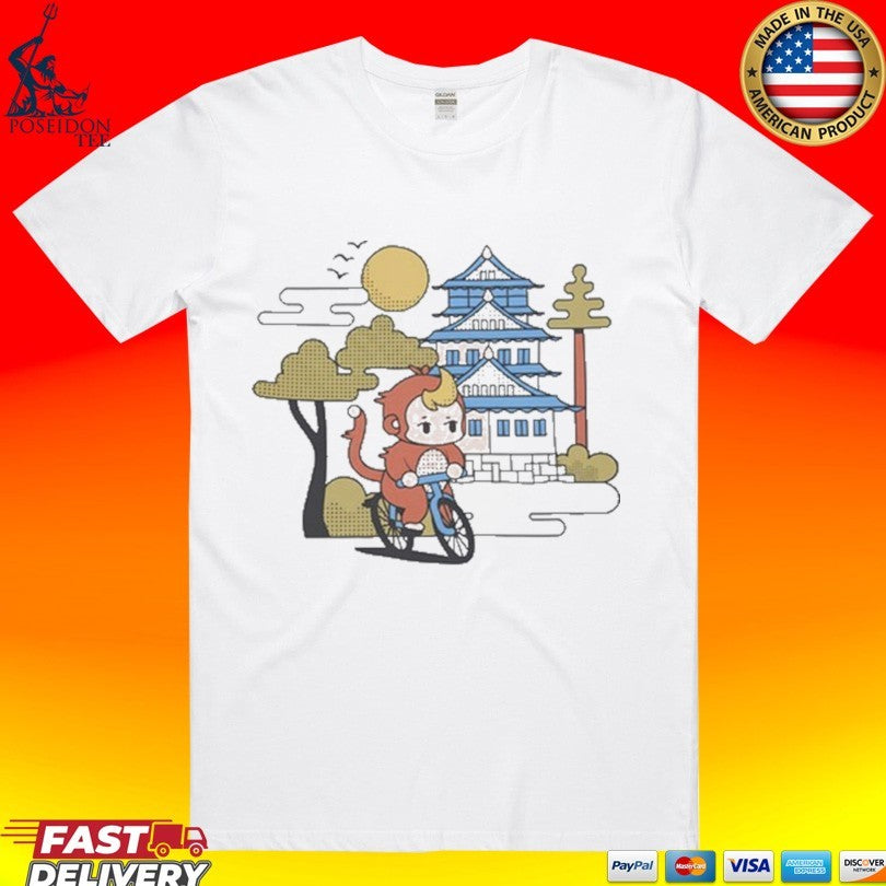 Monkey Riding Bicycle Cdawgva Out For A Ride - Adult & Kids T-Shirts, Sweatshirts & Hoodies apparel design preview 1