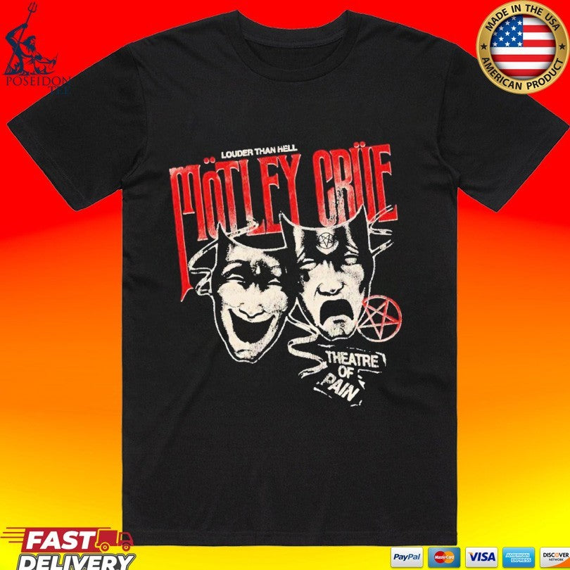 Mötley Crüe 45th Anniversary Theatre Of Pain - Adult & Kids T-Shirts, Sweatshirts & Hoodies apparel design preview 1