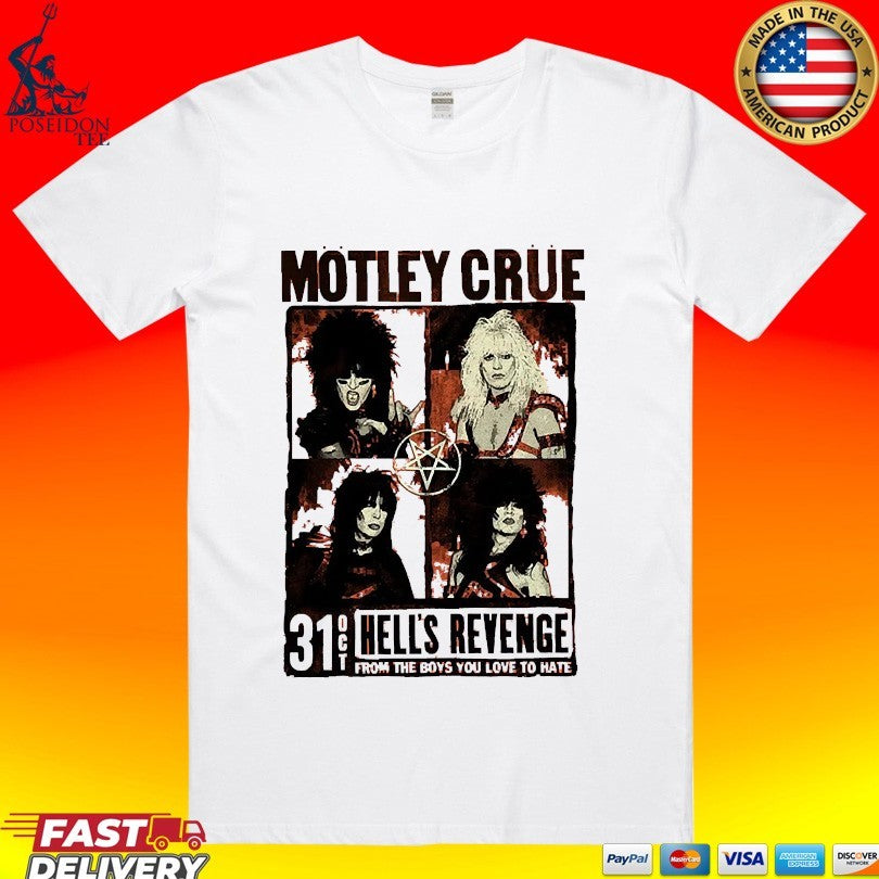 Motley Crue Hell's Revenge From The Boys You Love To - Adult & Kids T-Shirts, Sweatshirts & Hoodies apparel design preview 1