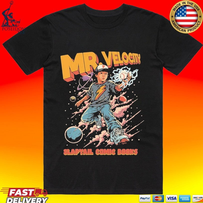 Mr. Velocity Slapyail Comic Books Baseball - Adult & Kids T-Shirts, Sweatshirts & Hoodies apparel design preview 1