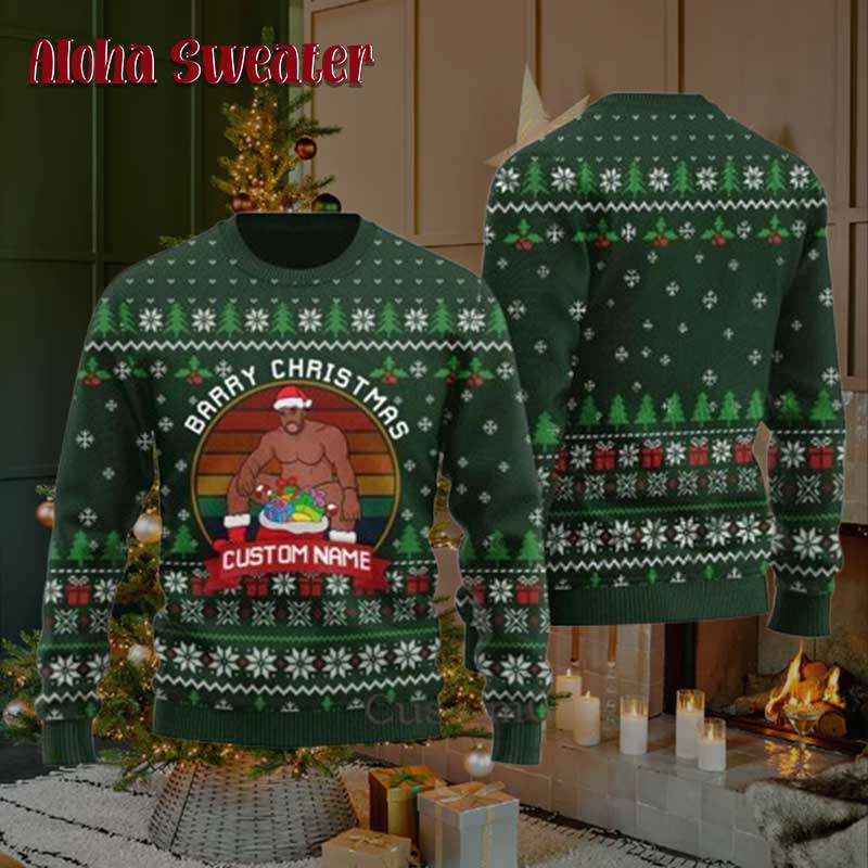 Merry Dickmas Barry Wood Ugly Christmas Sweater - Holiday Gift product image 2