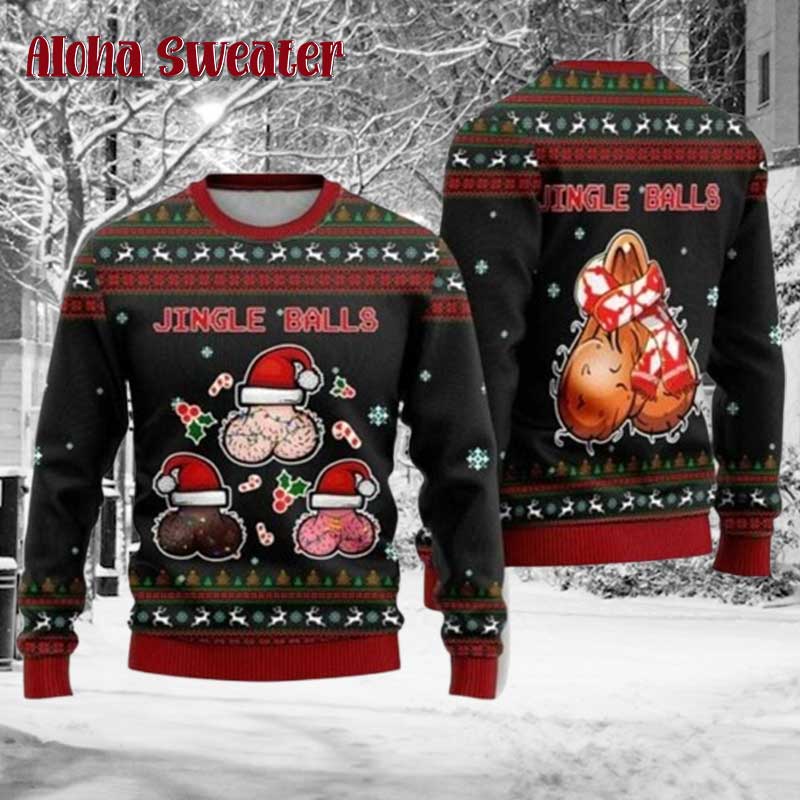 Jingle Balls Santa Claus Naughty Ugly Christmas Sweater - Holiday Gift product image 2