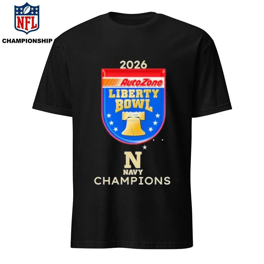 Navy Midshipmen 2026 AutoZone Liberty Bowl Champions - Adult & Kids T-Shirts, Sweatshirts & Hoodies apparel design preview 1