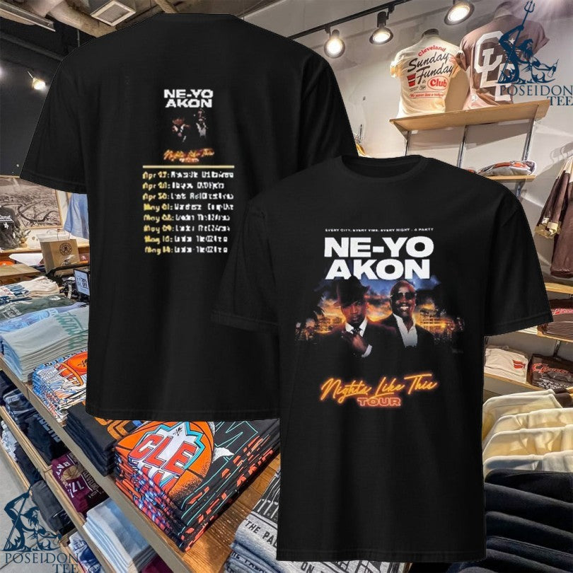 Ne-yo Akon Nights Like This Tour 2026 - Adult & Kids T-Shirts, Sweatshirts & Hoodies apparel design preview 1