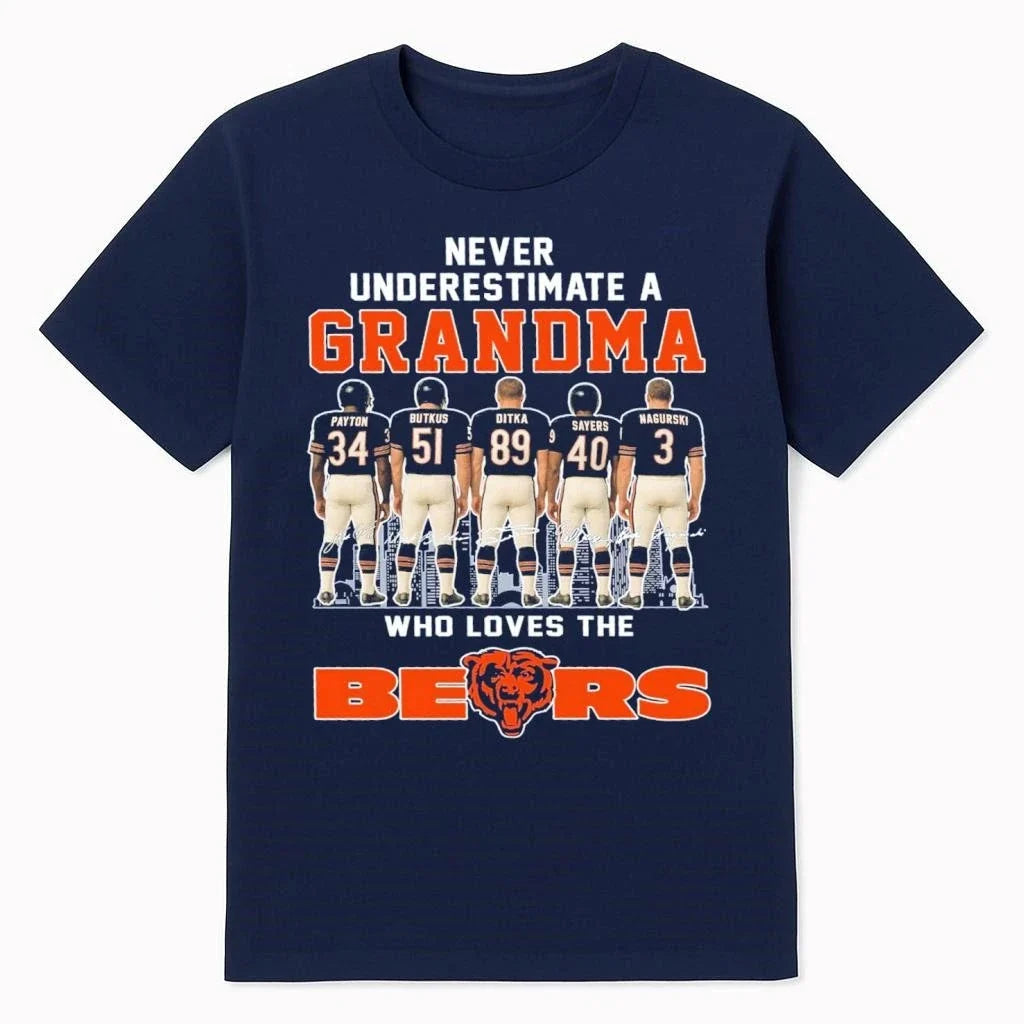 Never Underestimate A Grandma Who Loves The Bears - Adult & Kids T-Shirts, Sweatshirts & Hoodies apparel design preview 1