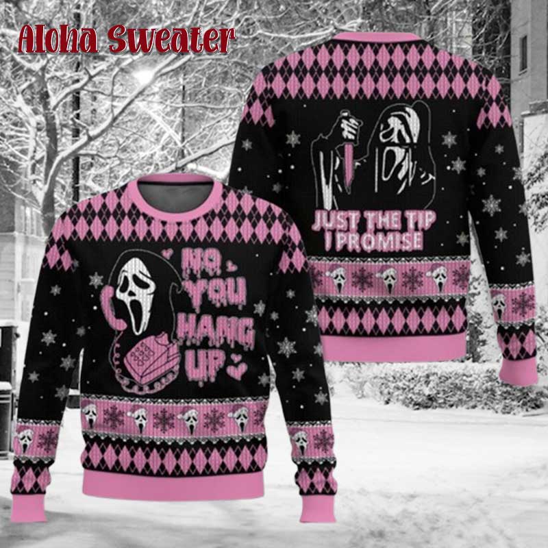 Make A Phone Call Ghostface Ugly Christmas Sweater - Holiday Gift product image 3
