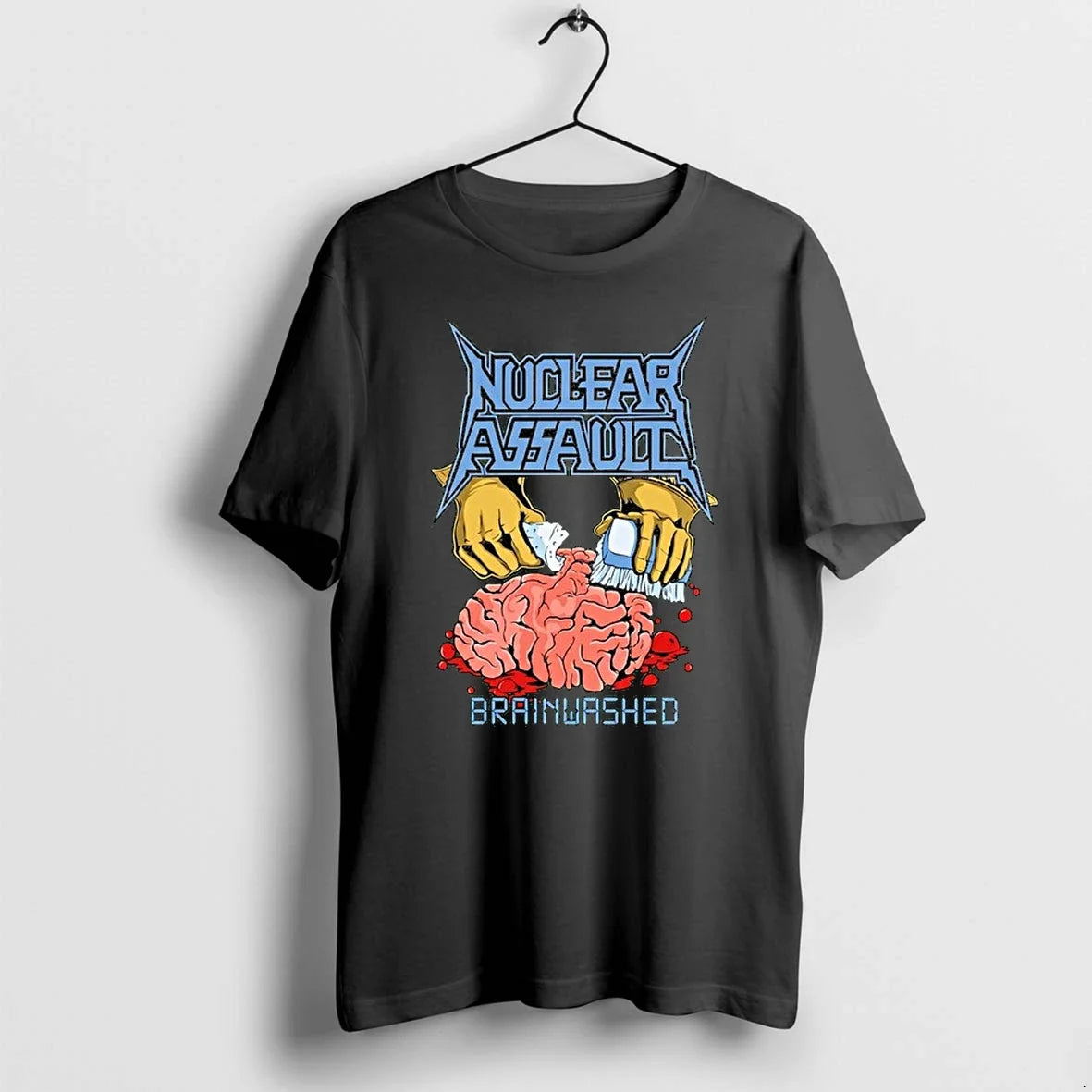 Nuclear Assault Brainwashed Scrub The Brain Clean 0 - Adult & Kids T-Shirts, Sweatshirts & Hoodies apparel design preview 1