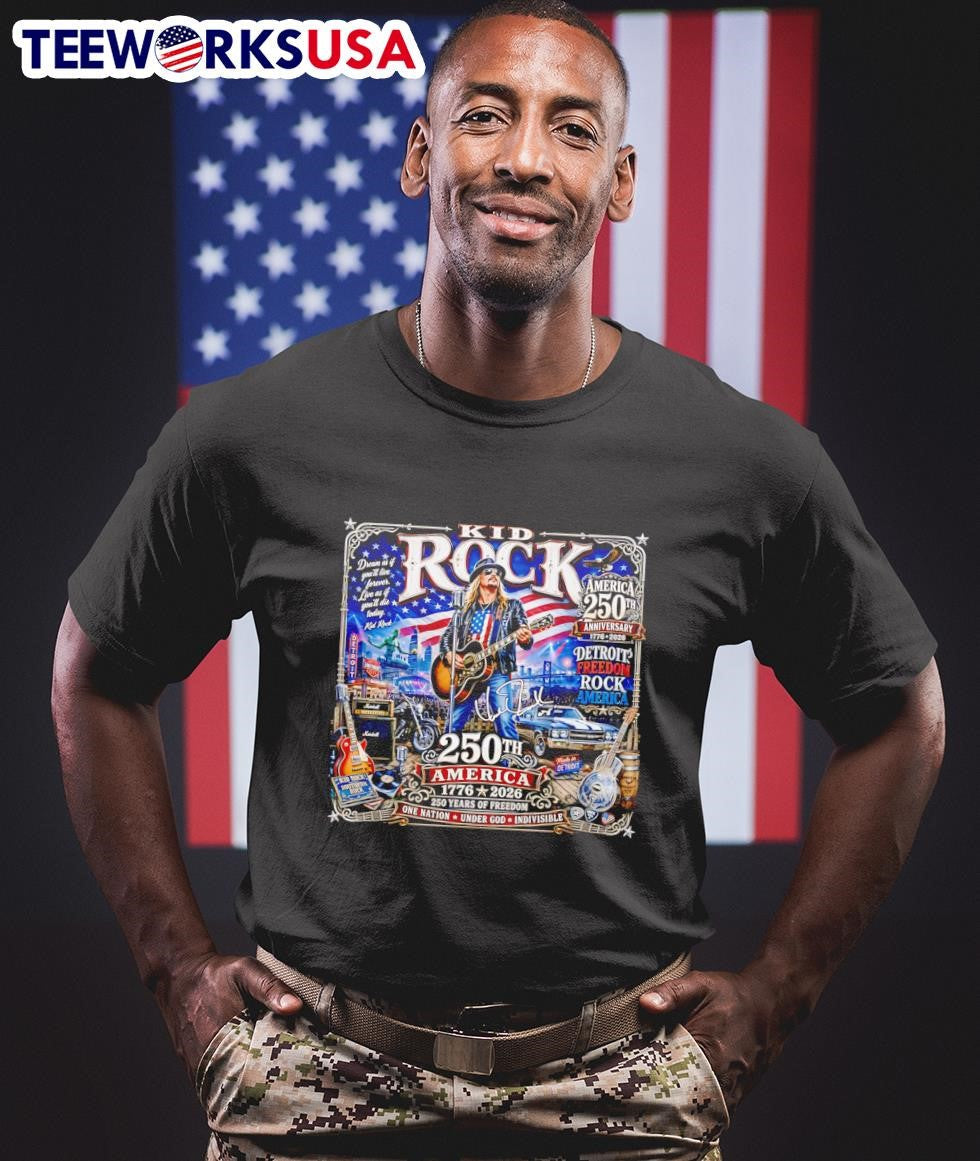 Kid Rock America 250th Anniversary 1776 2026 Detroit - Adult & Kids T-Shirts, Sweatshirts & Hoodies apparel design preview 1