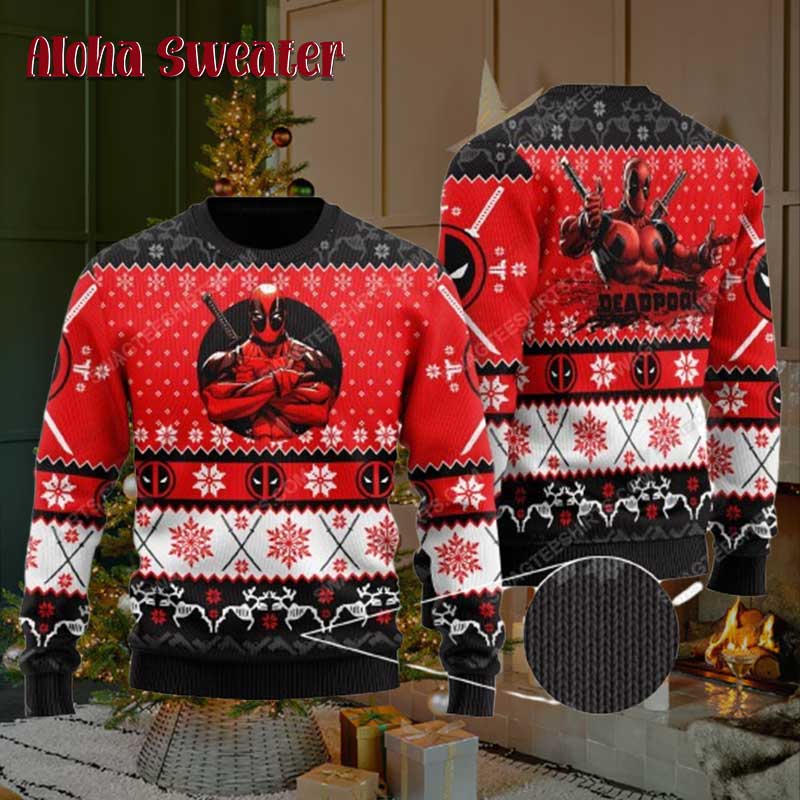Merry Chimichanga Deadpool Ugly Christmas Sweater - Holiday Gift product image 2