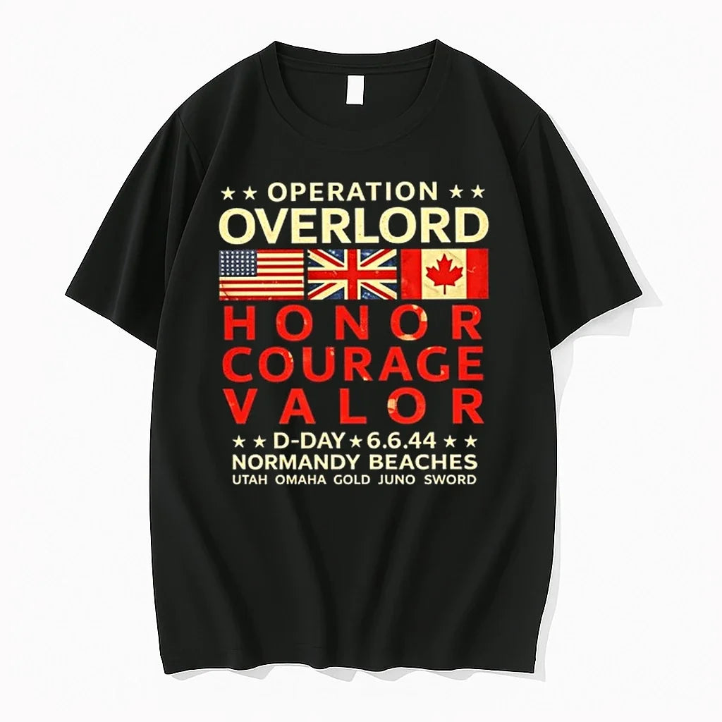 Operation Overlord Honor Courage Valor D Day 6644 - Adult & Kids T-Shirts, Sweatshirts & Hoodies apparel design preview 1