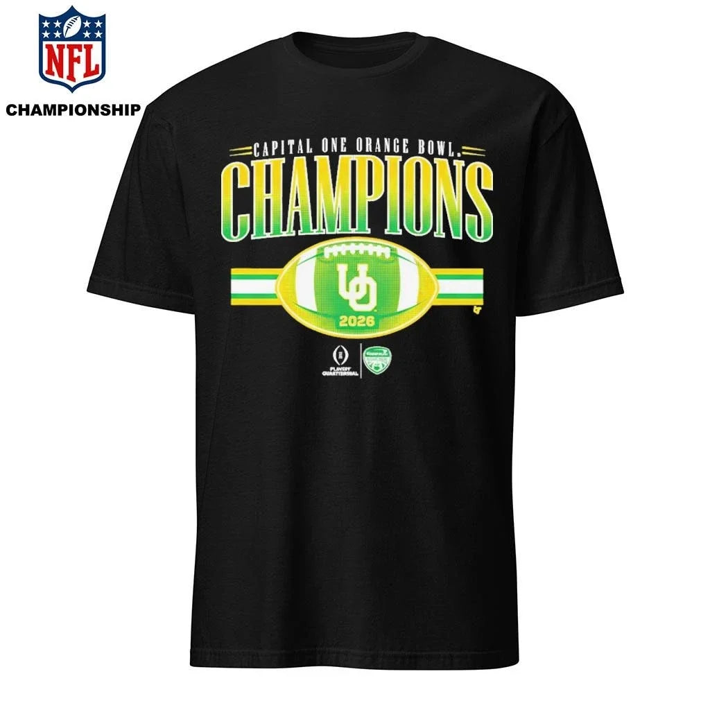 Oregon Football CFP Orange Bowl Champions - Adult & Kids T-Shirts, Sweatshirts & Hoodies apparel design preview 1