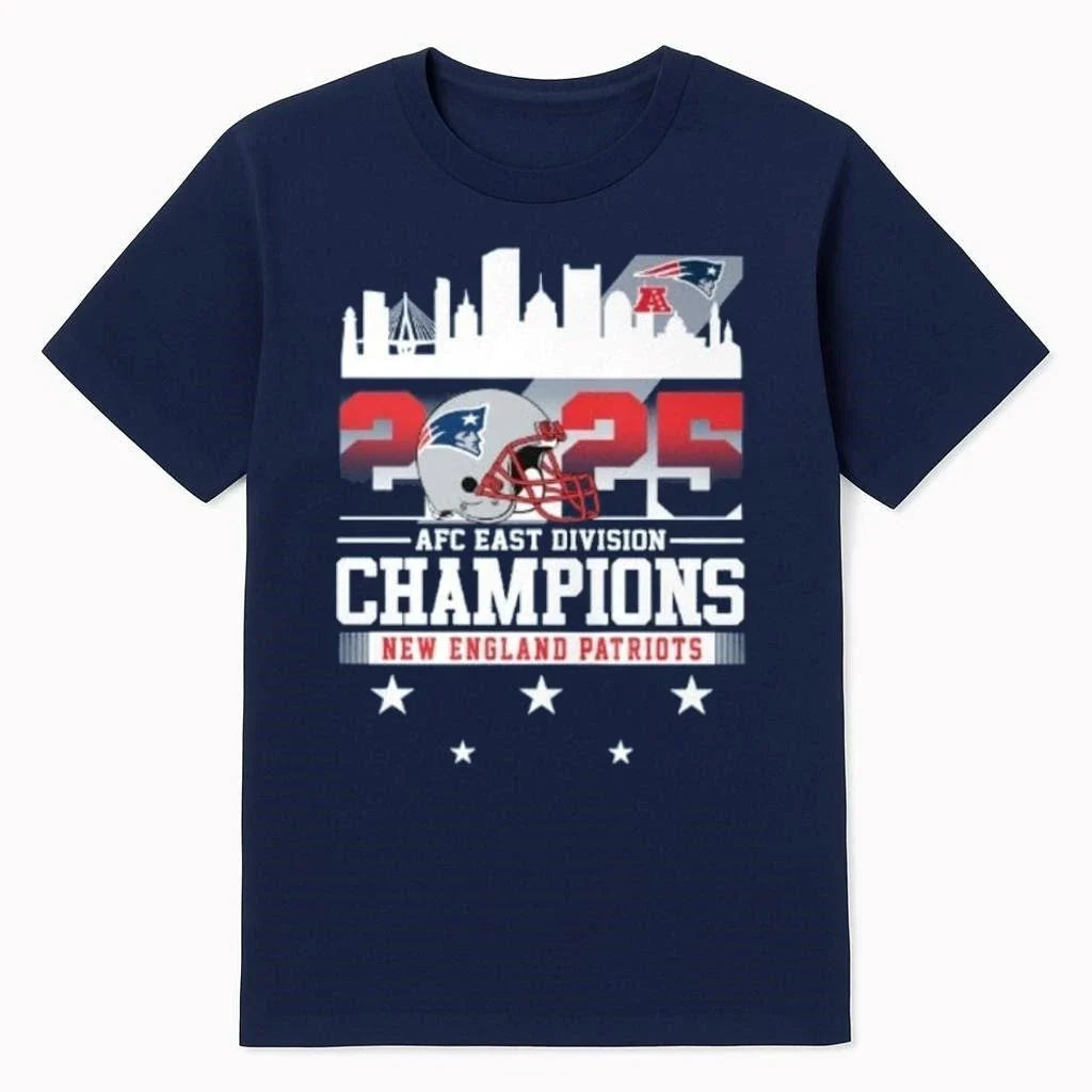Patriots 2025 AFC East Division Champions - Adult & Kids T-Shirts, Sweatshirts & Hoodies apparel design preview 1