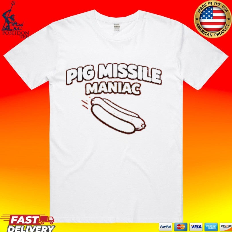 Pig Missile Maniac - Adult & Kids T-Shirts, Sweatshirts & Hoodies apparel design preview 1