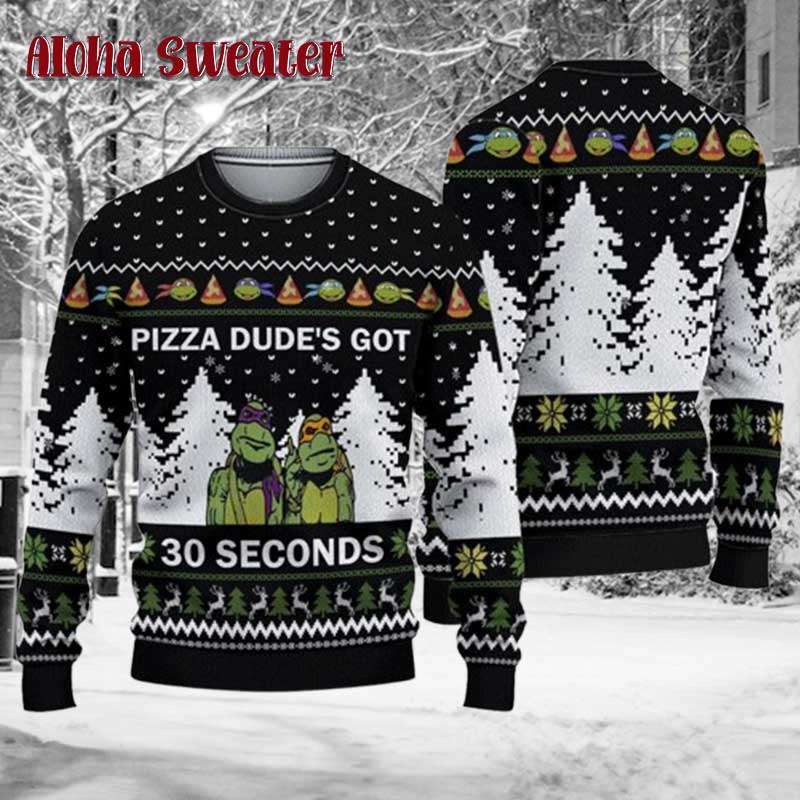 Cowabunga Raphael Ninja Turtles Ugly Christmas Sweater - Holiday Gift product image 5