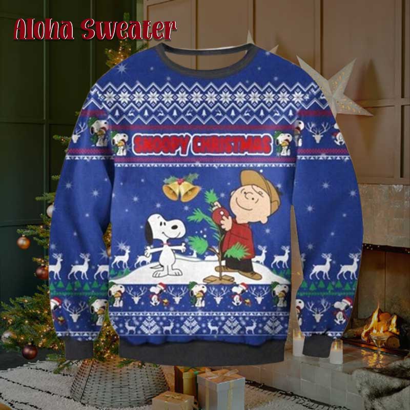 Playing With Snow Snoopy Ugly Christmas Sweater - Holiday Gift product image